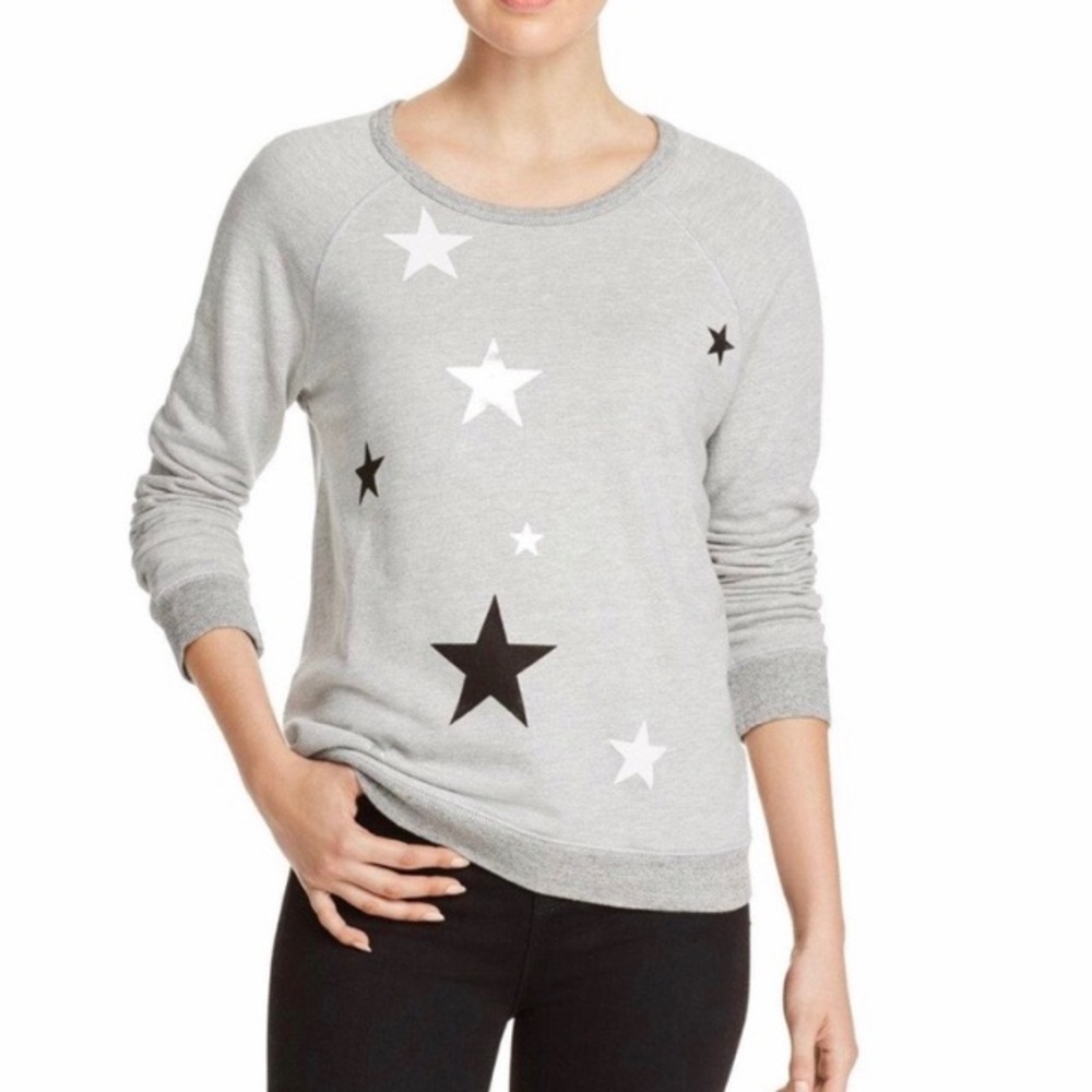 Sundry Metallic Stars Gray Sweatshirt Size 1 Small